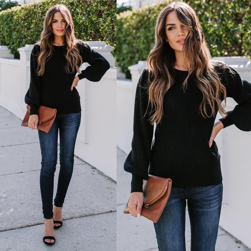 Vici Bubble Over Ribbed Knit Sweater
